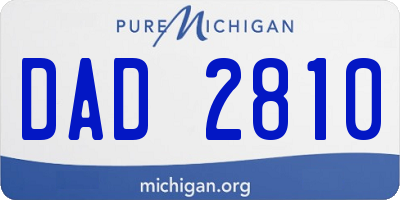 MI license plate DAD2810