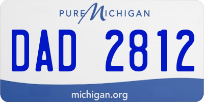 MI license plate DAD2812