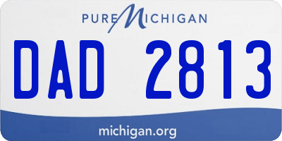 MI license plate DAD2813