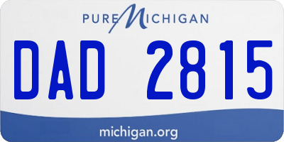 MI license plate DAD2815