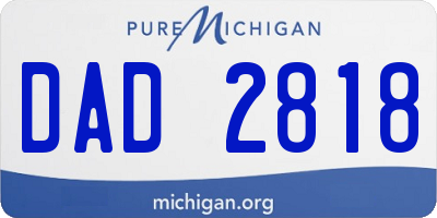 MI license plate DAD2818