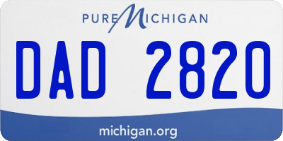MI license plate DAD2820