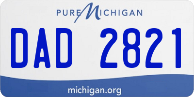 MI license plate DAD2821