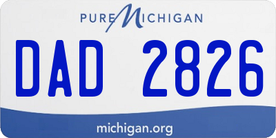 MI license plate DAD2826