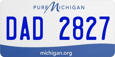 MI license plate DAD2827