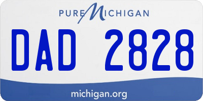 MI license plate DAD2828