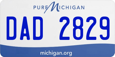 MI license plate DAD2829