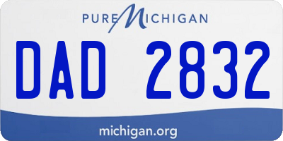 MI license plate DAD2832