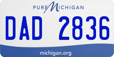 MI license plate DAD2836