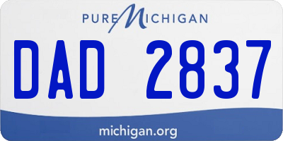 MI license plate DAD2837