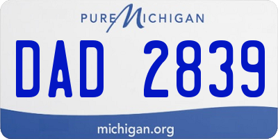 MI license plate DAD2839