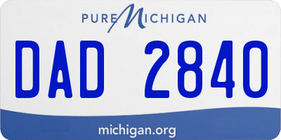 MI license plate DAD2840