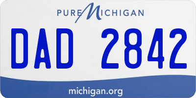 MI license plate DAD2842