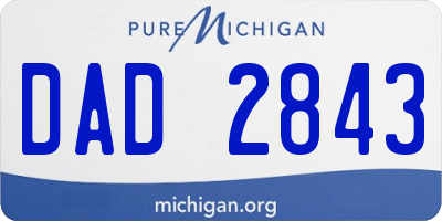 MI license plate DAD2843