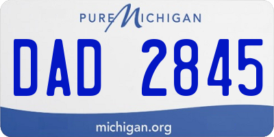 MI license plate DAD2845