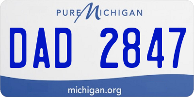 MI license plate DAD2847