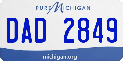 MI license plate DAD2849