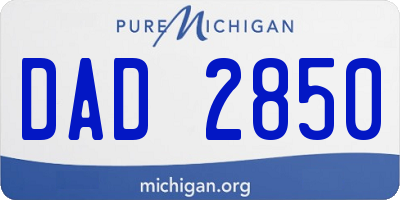 MI license plate DAD2850
