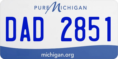 MI license plate DAD2851