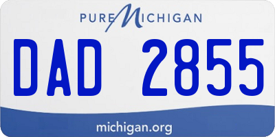 MI license plate DAD2855