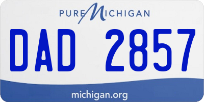 MI license plate DAD2857