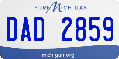 MI license plate DAD2859