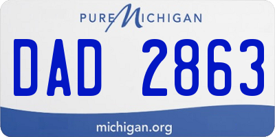 MI license plate DAD2863
