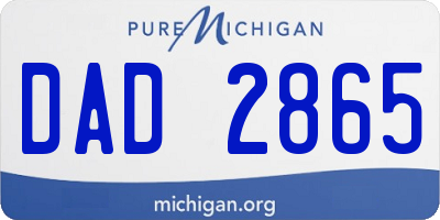 MI license plate DAD2865