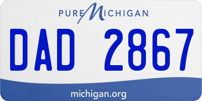 MI license plate DAD2867