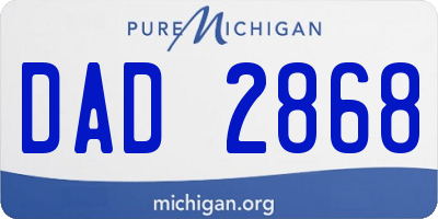 MI license plate DAD2868