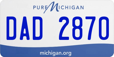 MI license plate DAD2870