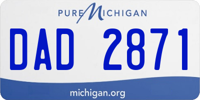 MI license plate DAD2871