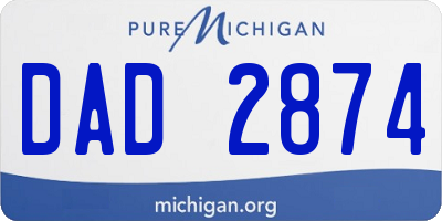MI license plate DAD2874