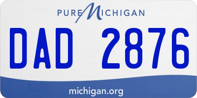 MI license plate DAD2876