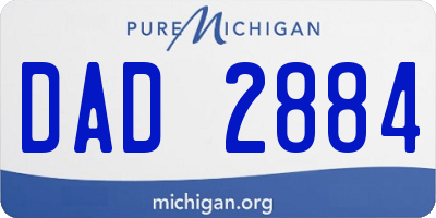 MI license plate DAD2884