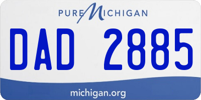 MI license plate DAD2885