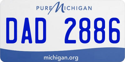 MI license plate DAD2886