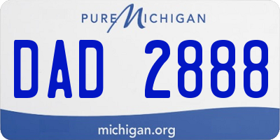 MI license plate DAD2888