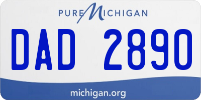MI license plate DAD2890