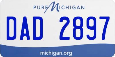 MI license plate DAD2897