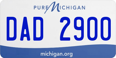 MI license plate DAD2900