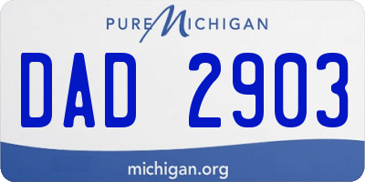 MI license plate DAD2903