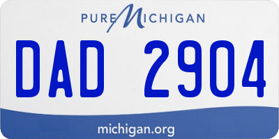 MI license plate DAD2904