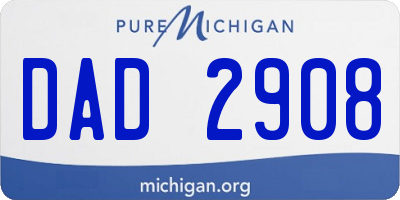 MI license plate DAD2908