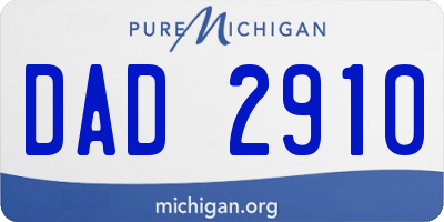 MI license plate DAD2910