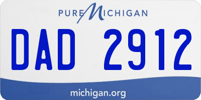 MI license plate DAD2912