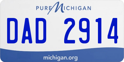 MI license plate DAD2914