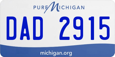 MI license plate DAD2915