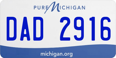 MI license plate DAD2916