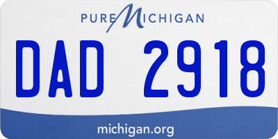MI license plate DAD2918